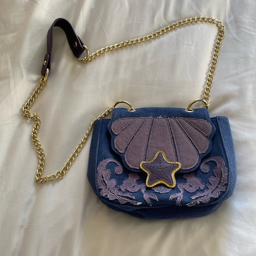 Loungefly Disney Little Mermaid Denim Crossbody Purse w/ hard tag